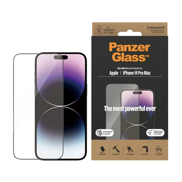 PanzerGlass iPhone 14 Pro Max UWF Şeffaf Cam Ekran Koruyucu